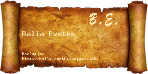 Balla Evetke névjegykártya